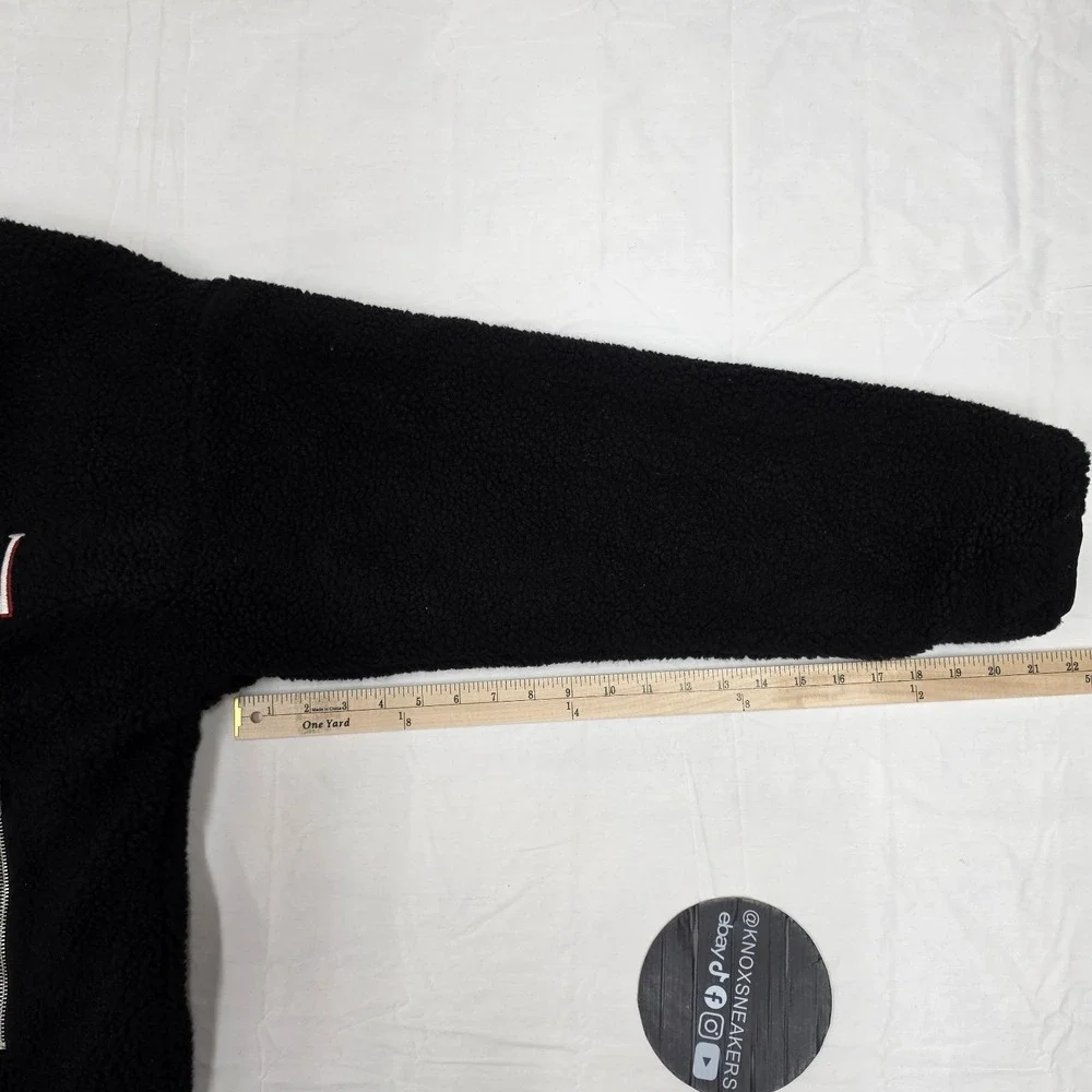 True Religion TR Logo Sherpa Jacket Eclipse Jet Black Men's Size XLarge